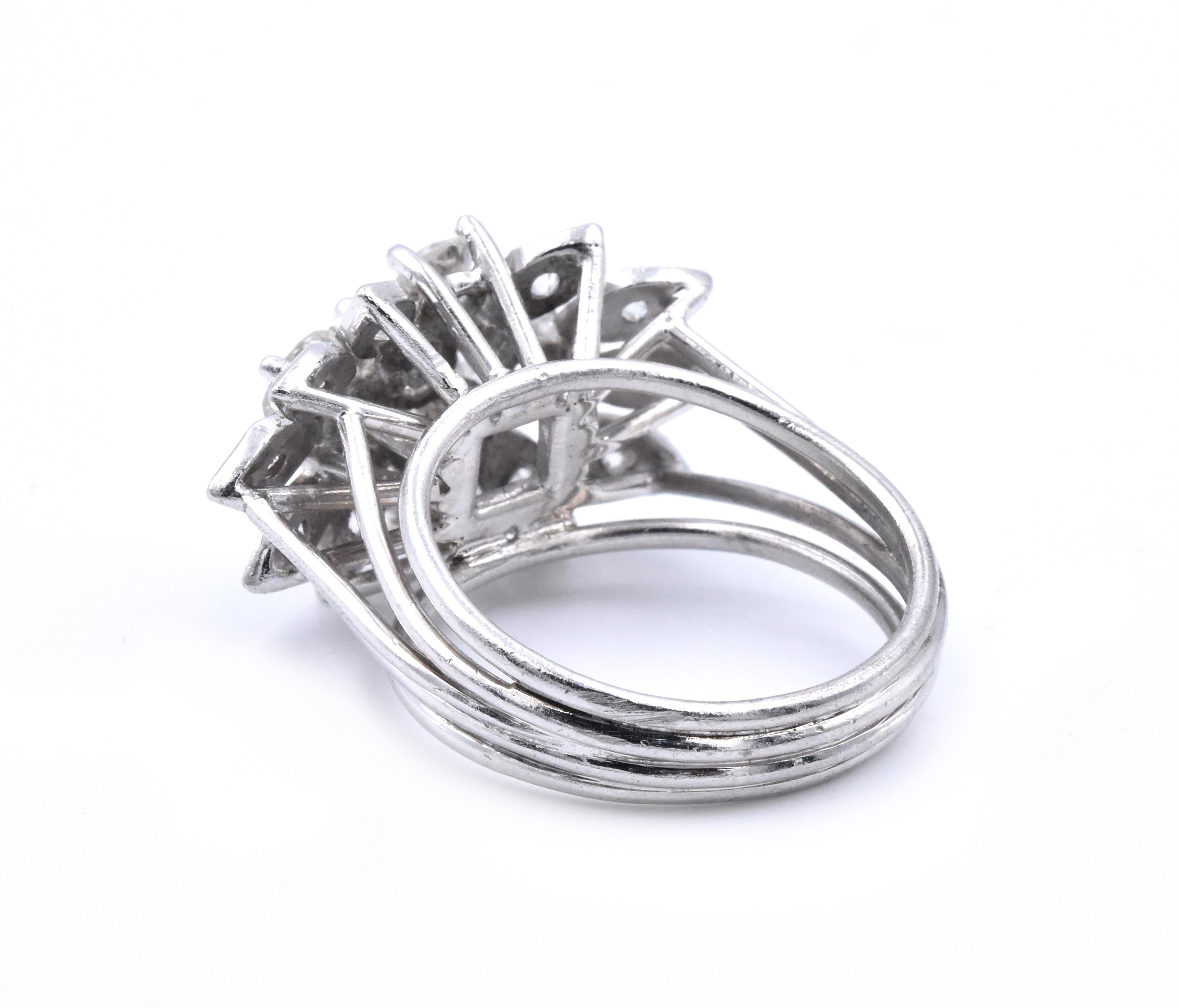 Cocktail-Modering aus 18 Karat Weißgold mit Diamanten im Zustand „Hervorragend“ im Angebot in Scottsdale, AZ