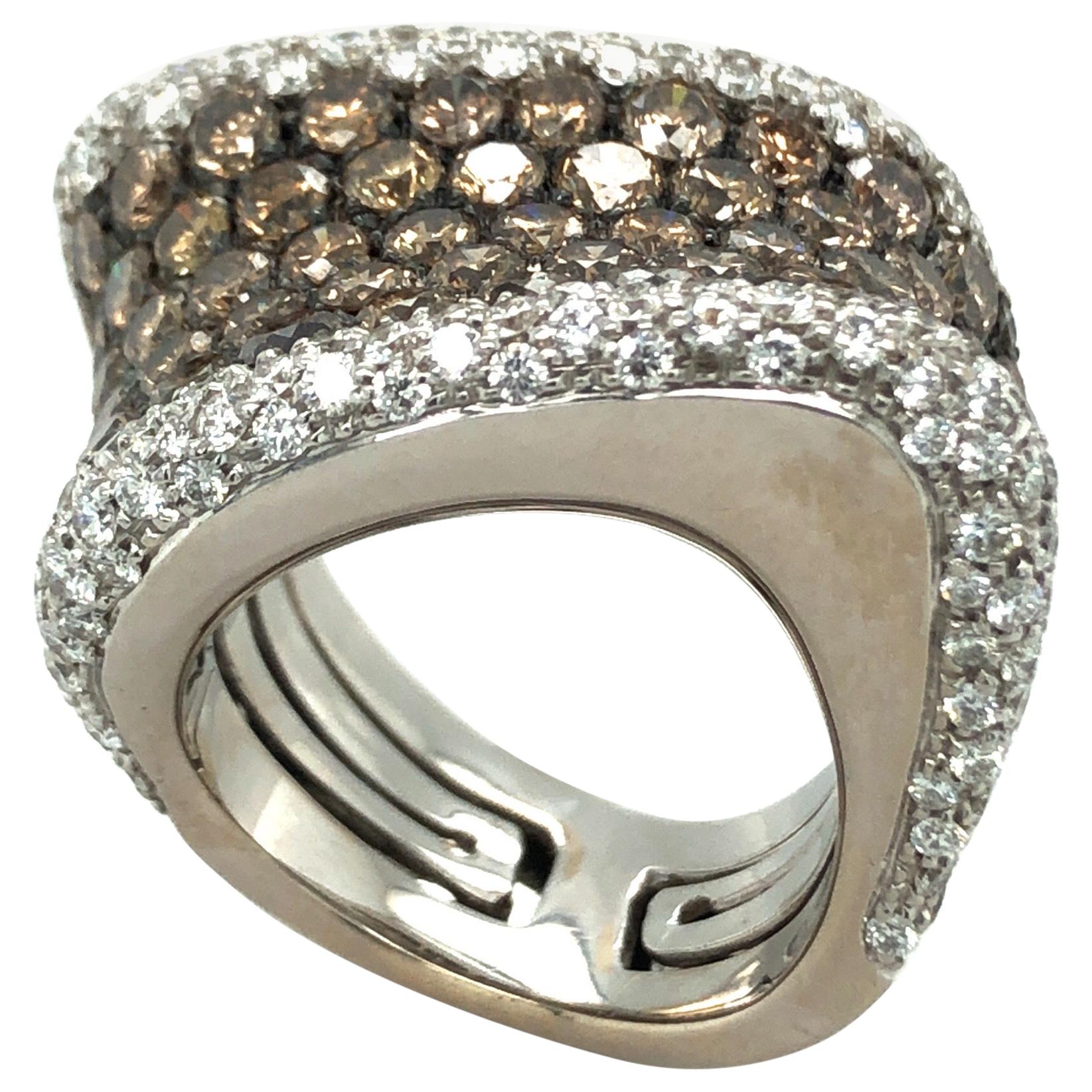 18 Karat White Gold Diamond Cocktail Ring by Palmiero