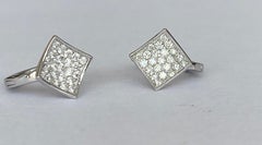 18 Karat White Gold Diamond Creoles