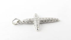 18 Karat White Gold Diamond Cross Pendant