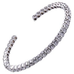 18 Karat White Gold Diamond Cuff Bracelet