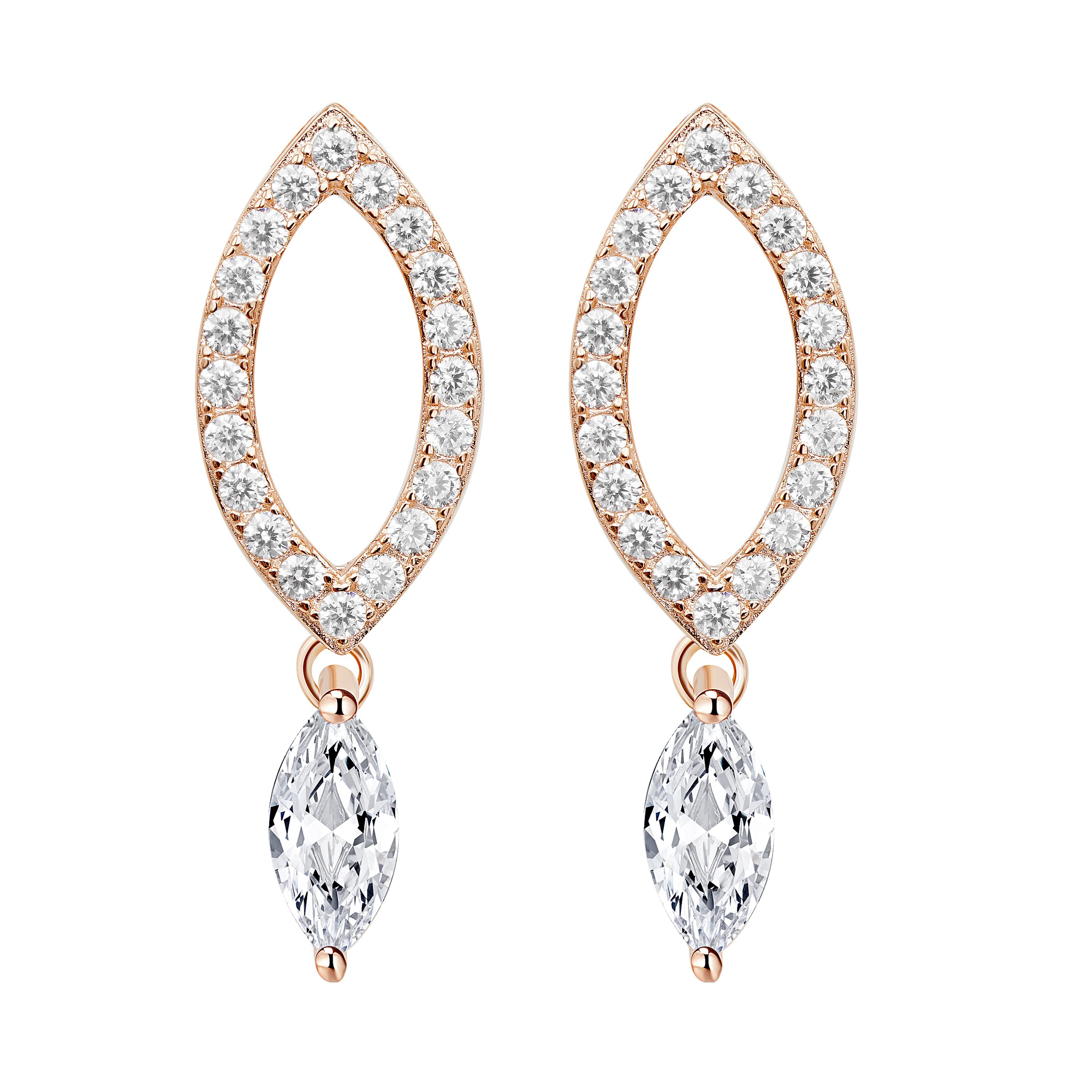 18 Karat White Gold Diamond Dew Drop Stud Earrings For Sale 3
