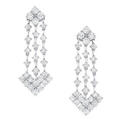 0.54 Carat Drilled Diamond 18 Karat White Gold Drop Earrings For Sale ...