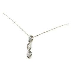 18 Karat White Gold Diamond Drop Necklace