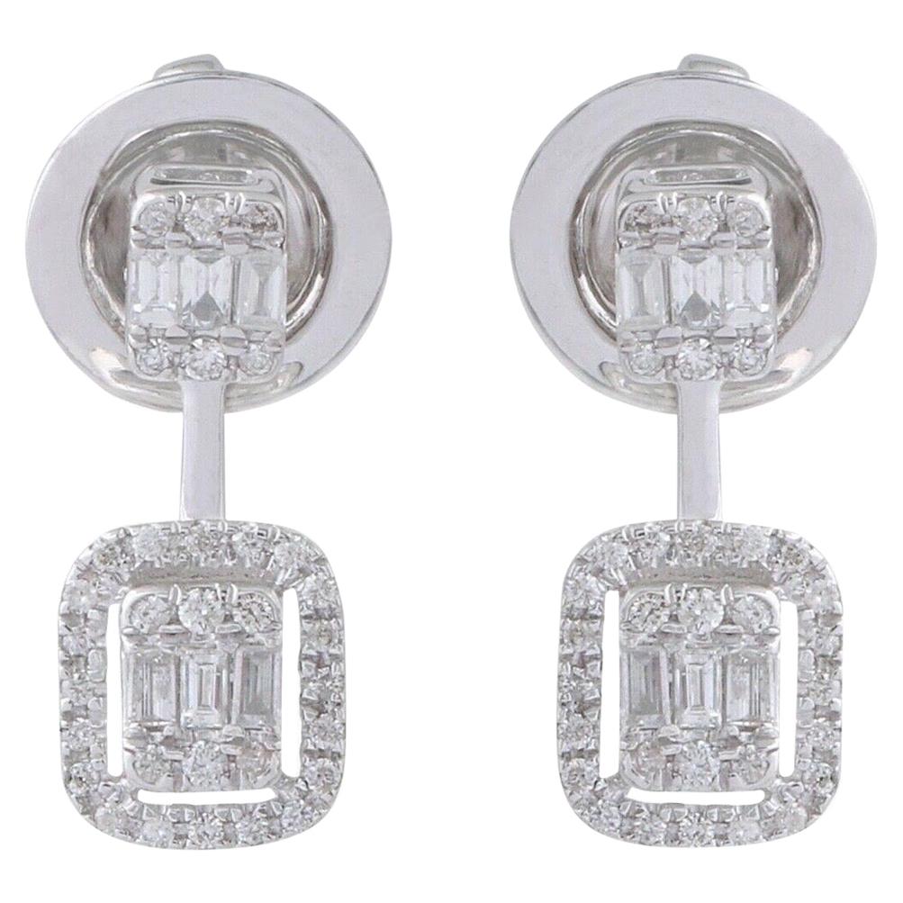 Boucles d'oreilles veste en or blanc 18 carats et diamants