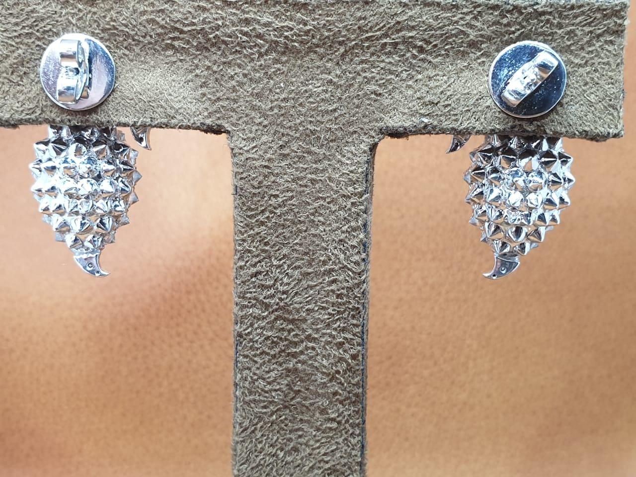 Women's 18 Karat White Gold and Diamond Earrings