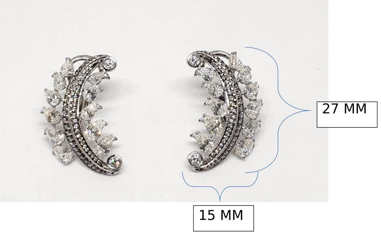 18 Karat White Gold and Diamond Earrings 2