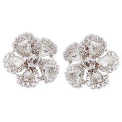 18 Karat White Gold Diamond Earrings