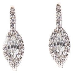 18 Karat Weißgold Diamant Ohrringe