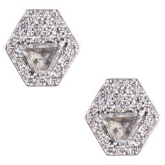 Diamant en or blanc 18 carats  Boucles d'oreilles