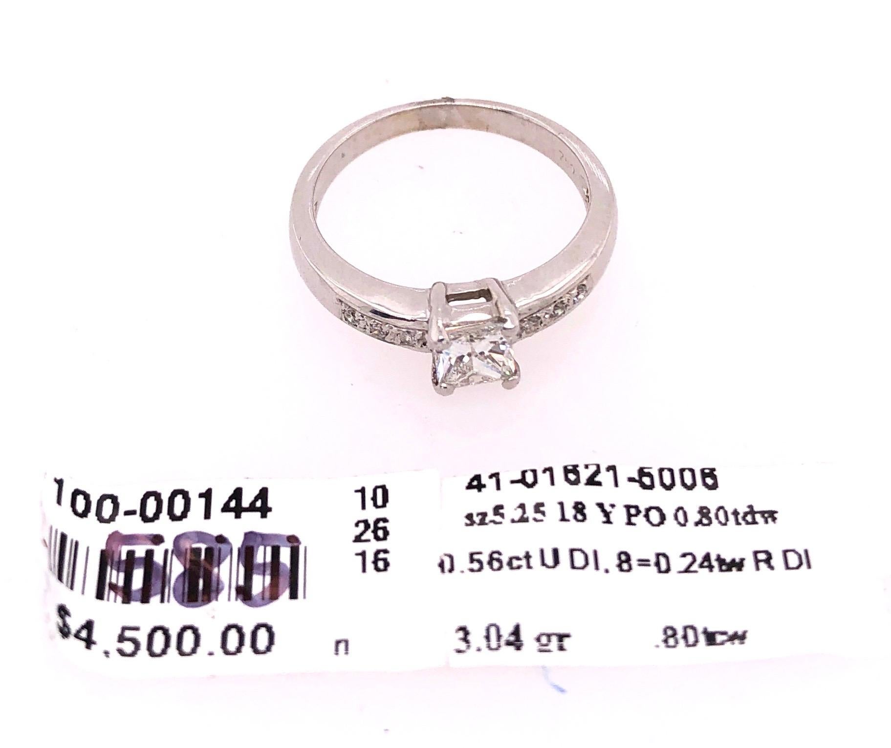 18 Karat White Gold Diamond Engagement Ring 0.80 Total Diamond Weight For Sale 7