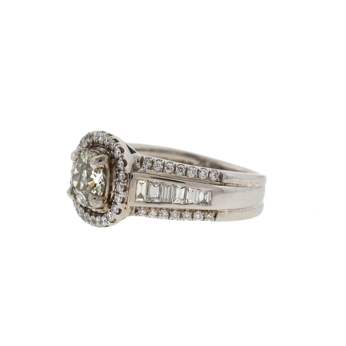 18 Karat White Gold Diamond Engagement Ring 1.55 Carat Tw 1