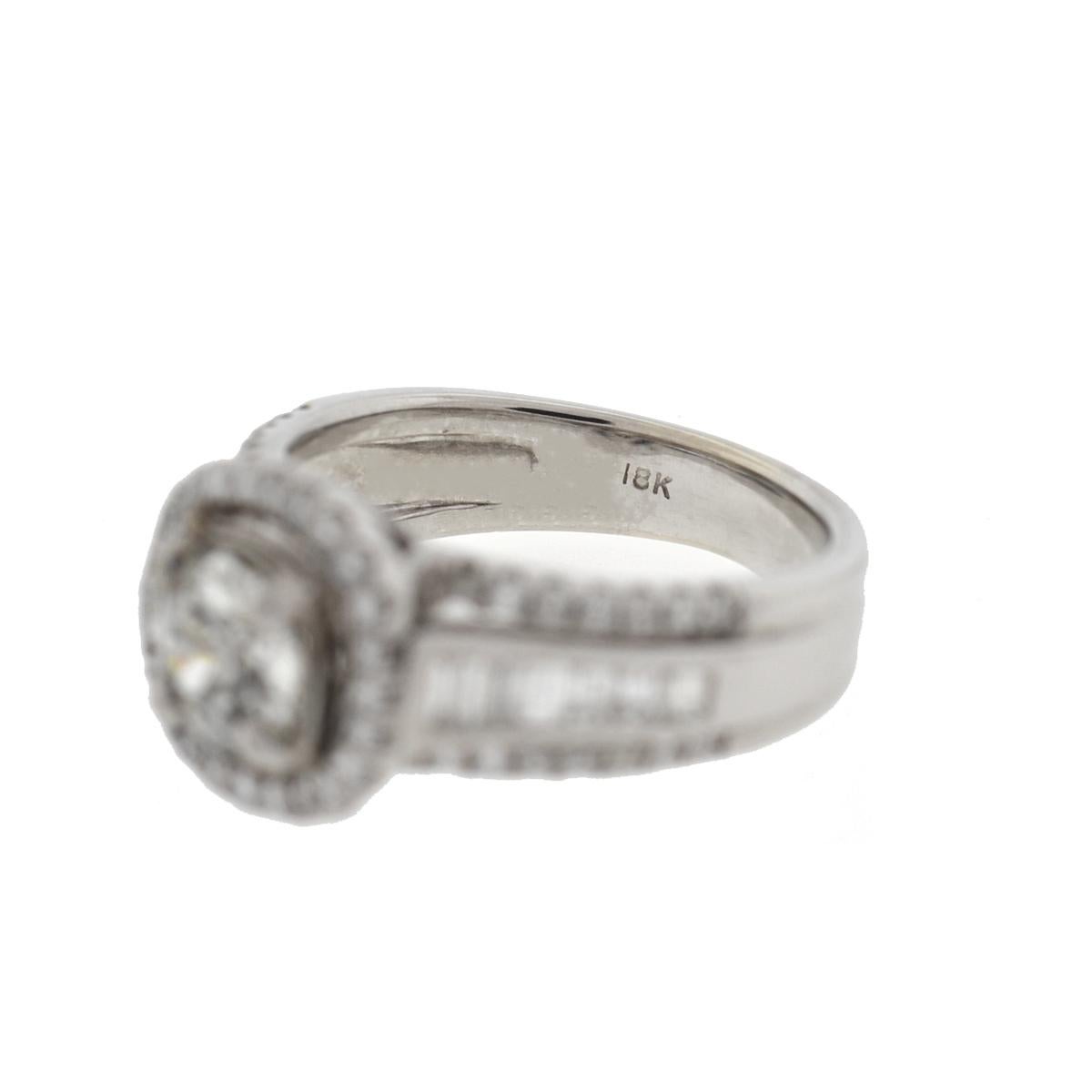 18 Karat White Gold Diamond Engagement Ring 1.55 Carat Tw 4