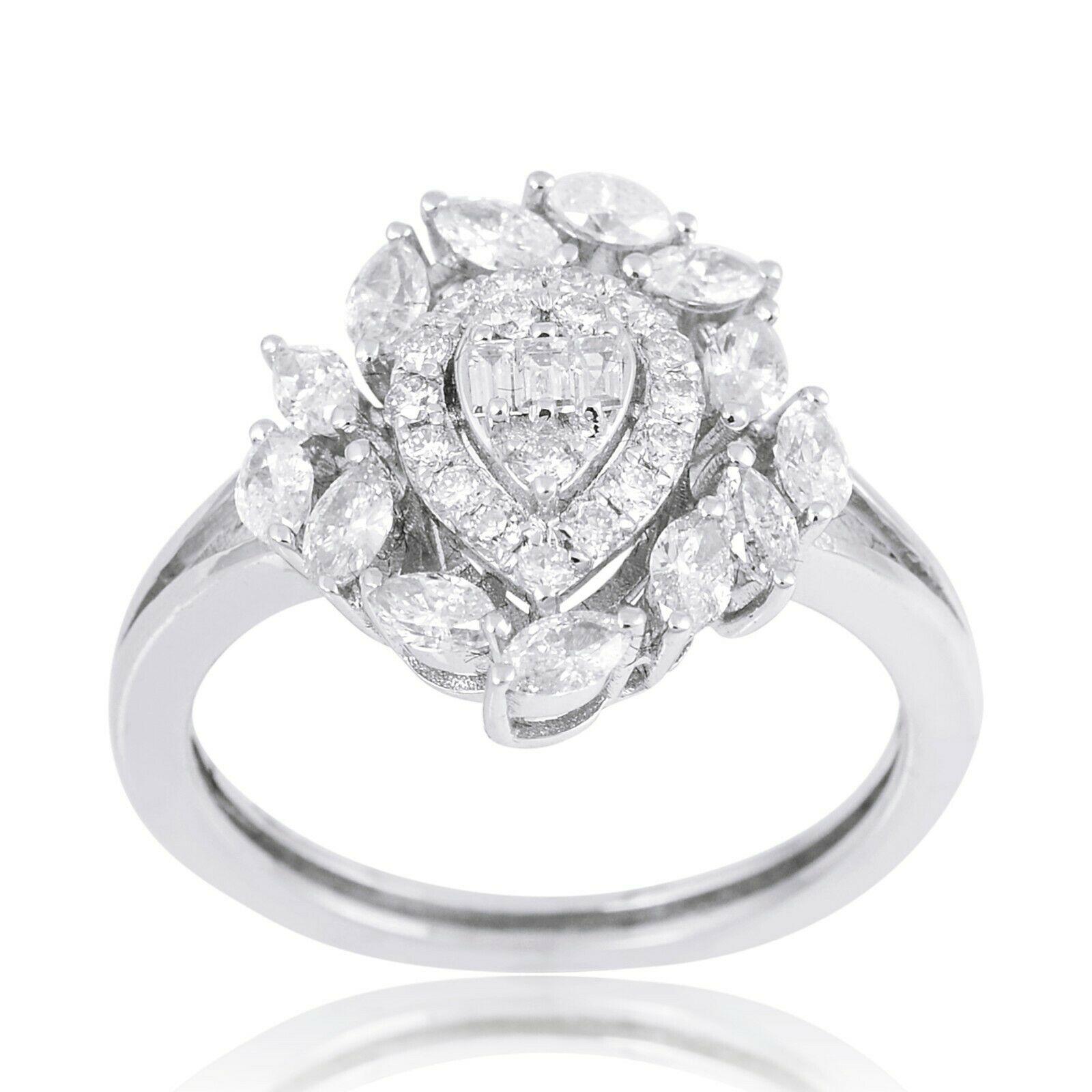 En vente :  Bague de fiançailles en or blanc 18 carats et diamants 2