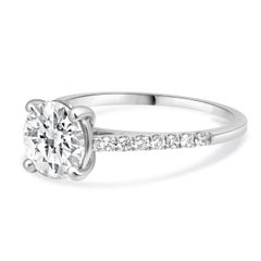 18 Karat White Gold Diamond Engagement Ring