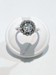 Vintage 18kt White Gold Diamond Ring, 1.05ct, Italy 1960s