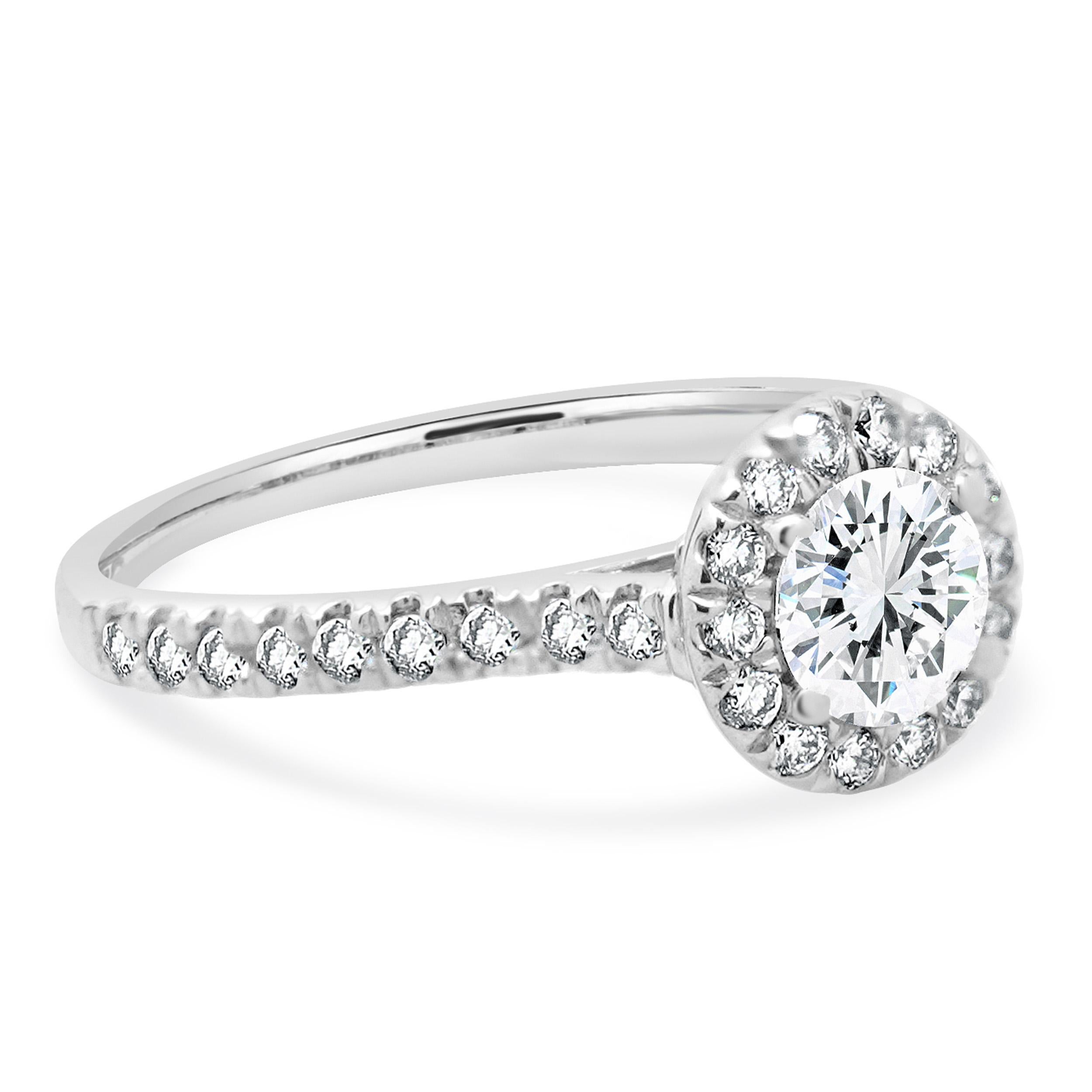 18 Karat White Gold Diamond Engagement Ring In Excellent Condition For Sale In Scottsdale, AZ