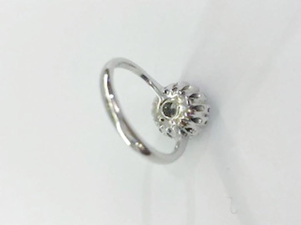 Women's or Men's 18 Karat White Gold Diamond Engagement Ring For Sale