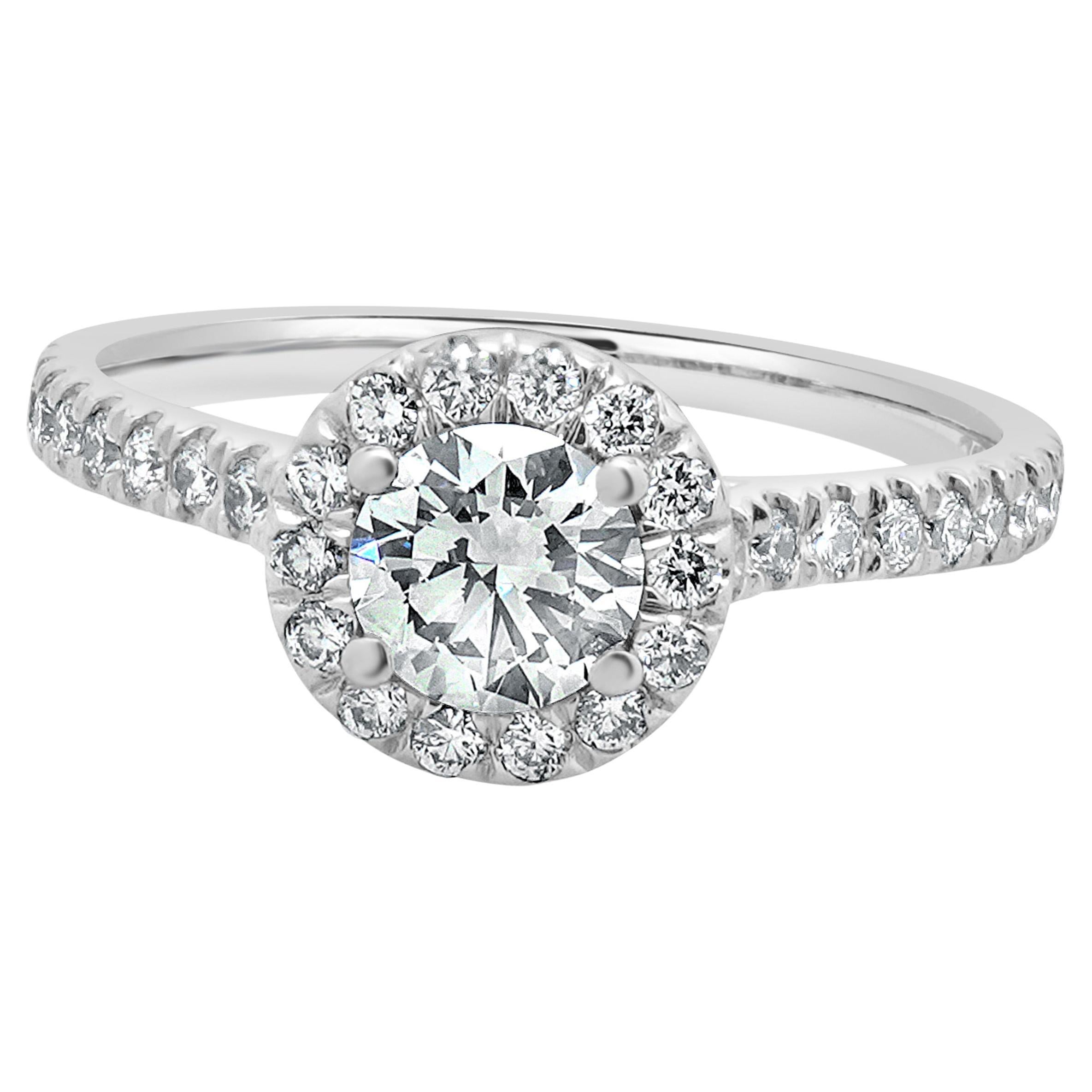 18 Karat White Gold Diamond Engagement Ring