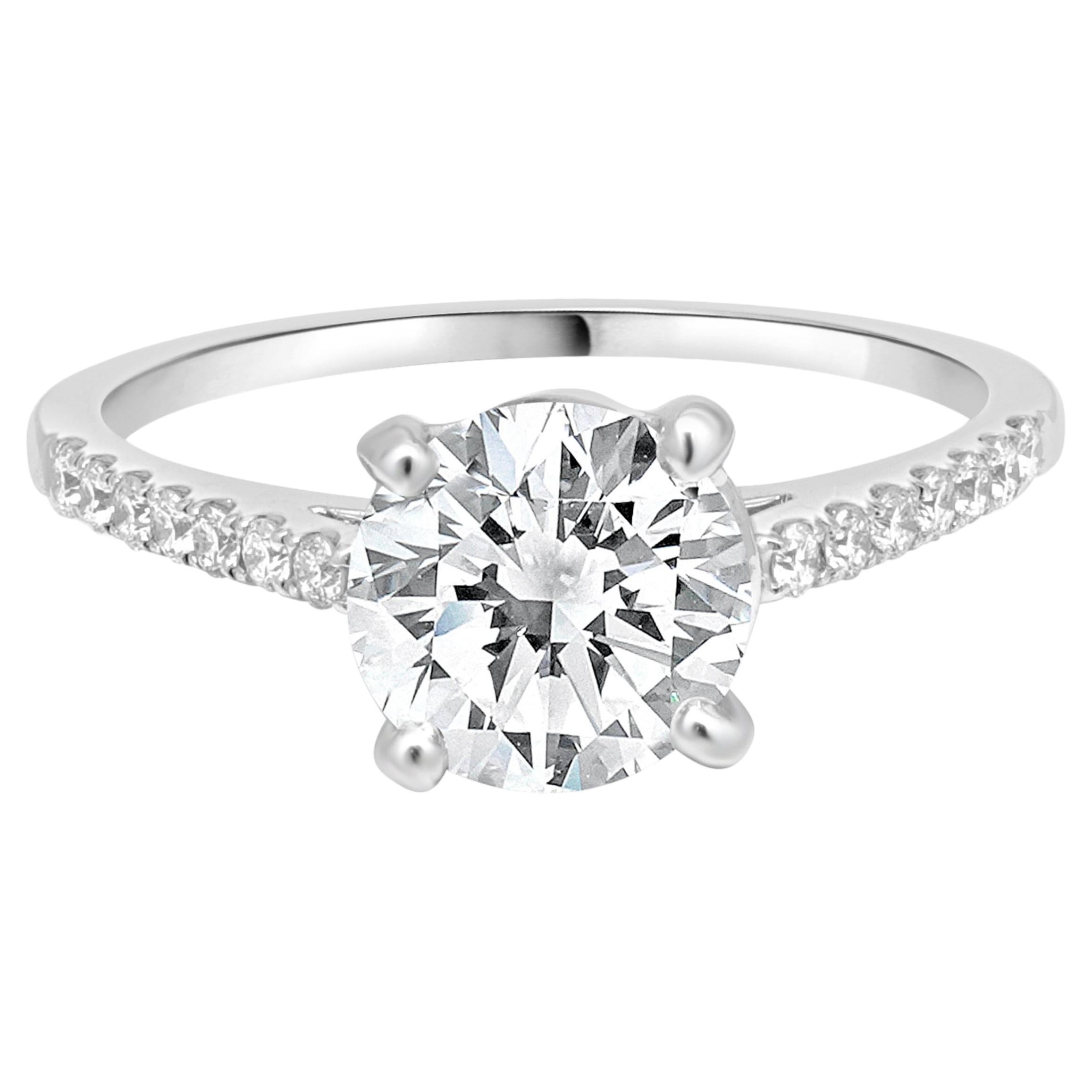 18 Karat White Gold Diamond Engagement Ring