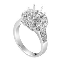18 Karat White Gold Diamond Engagement Ring Mounting CRR5443