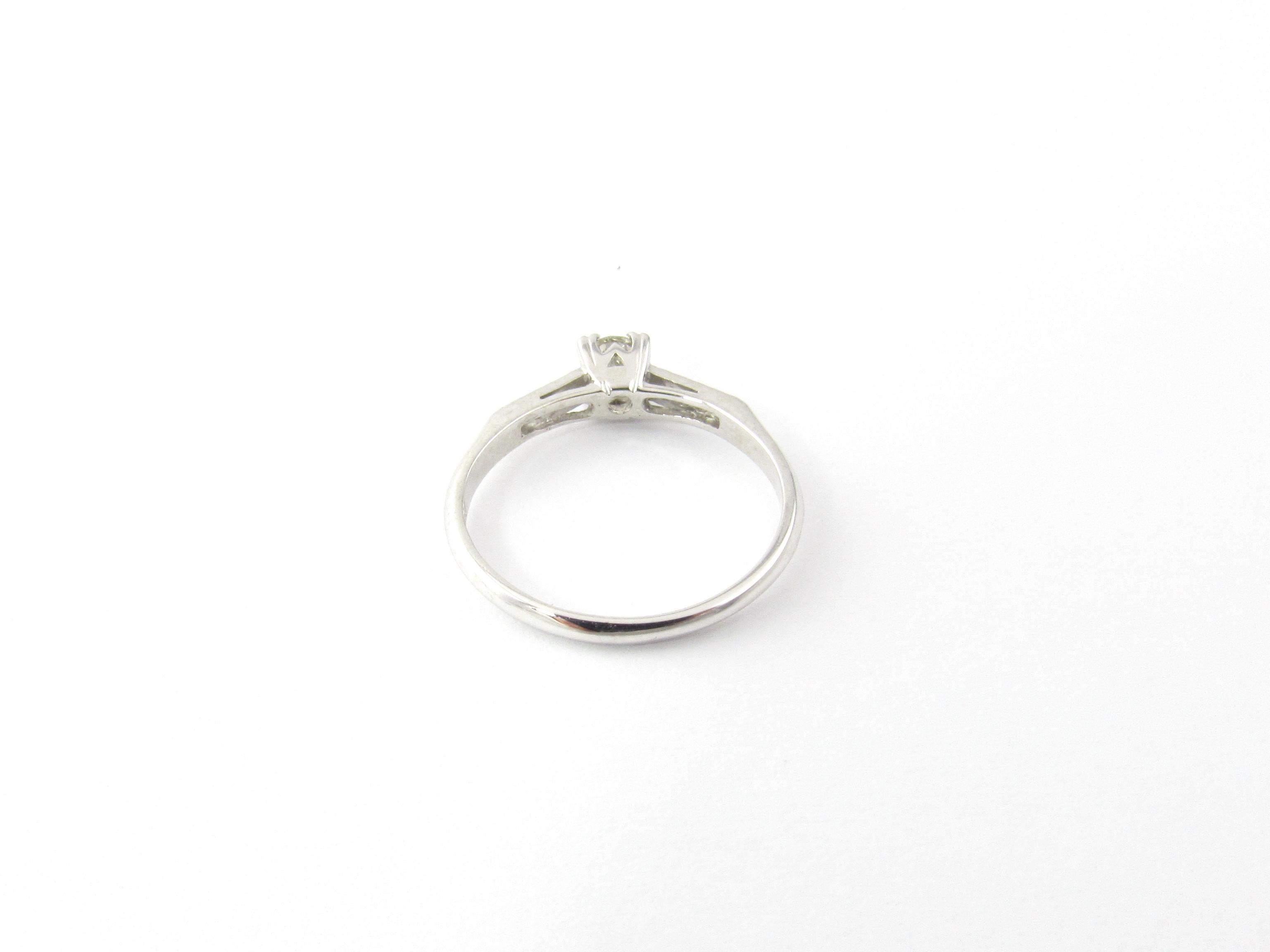 Single Cut 18 Karat White Gold Diamond Engagement Ring For Sale