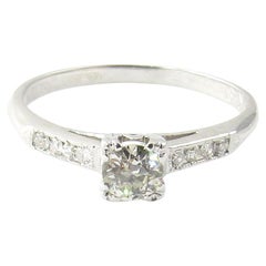 Vintage 18 Karat White Gold Diamond Engagement Ring