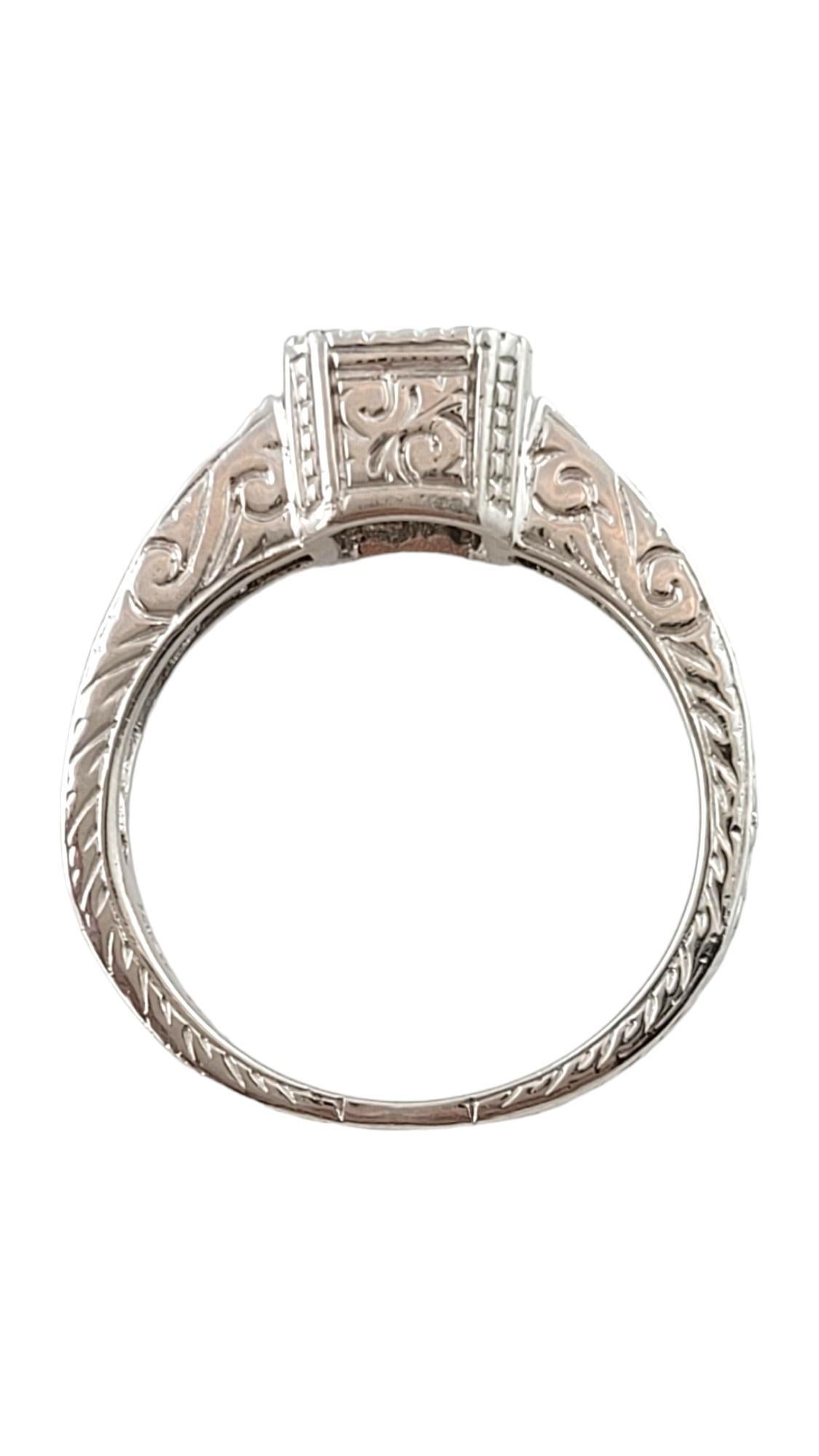 Brilliant Cut 18 Karat White Gold Diamond Engagement Ring Size 5.5 #16960 For Sale