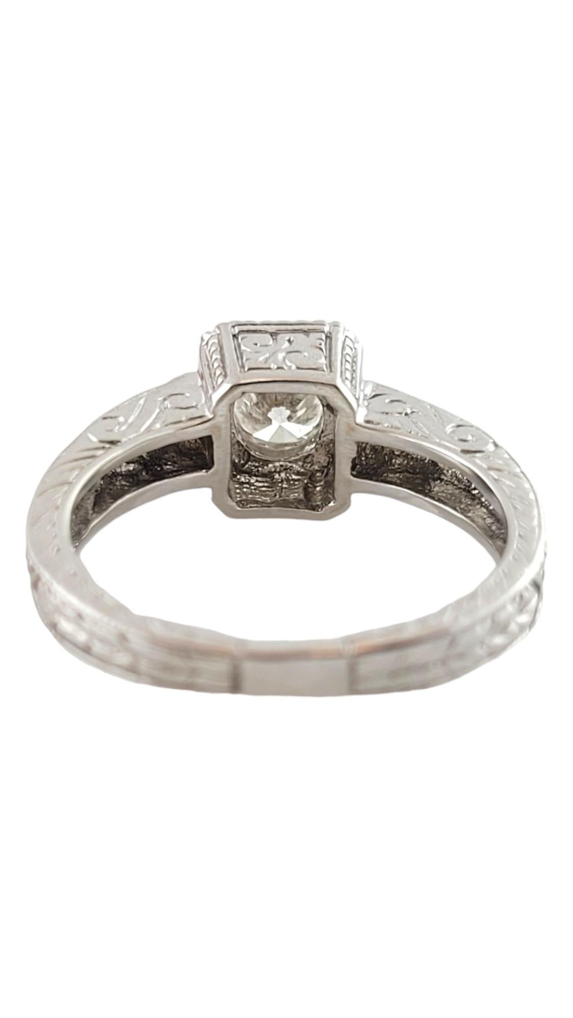 18 Karat White Gold Diamond Engagement Ring Size 5.5 #16960 In Good Condition For Sale In Washington Depot, CT