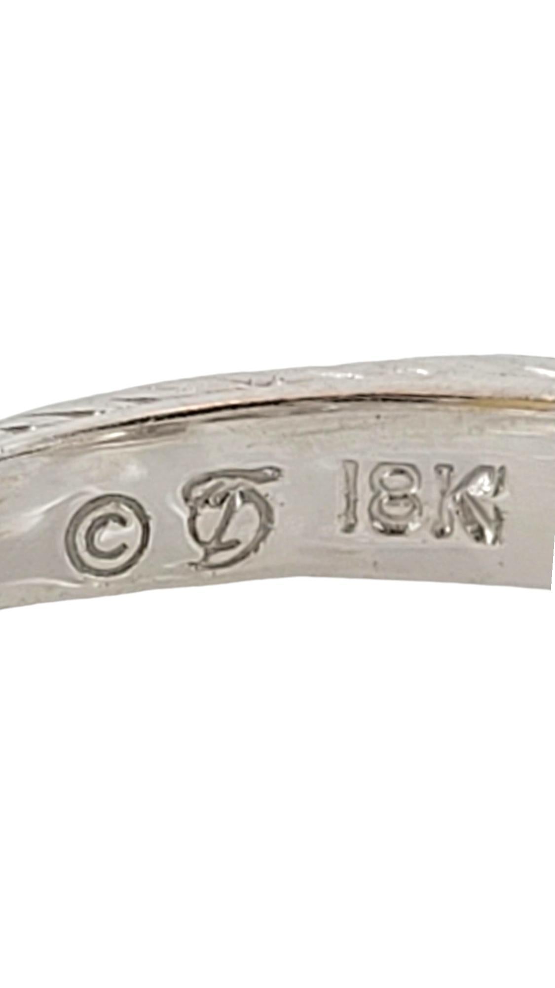 Women's 18 Karat White Gold Diamond Engagement Ring Size 5.5 #16960 For Sale