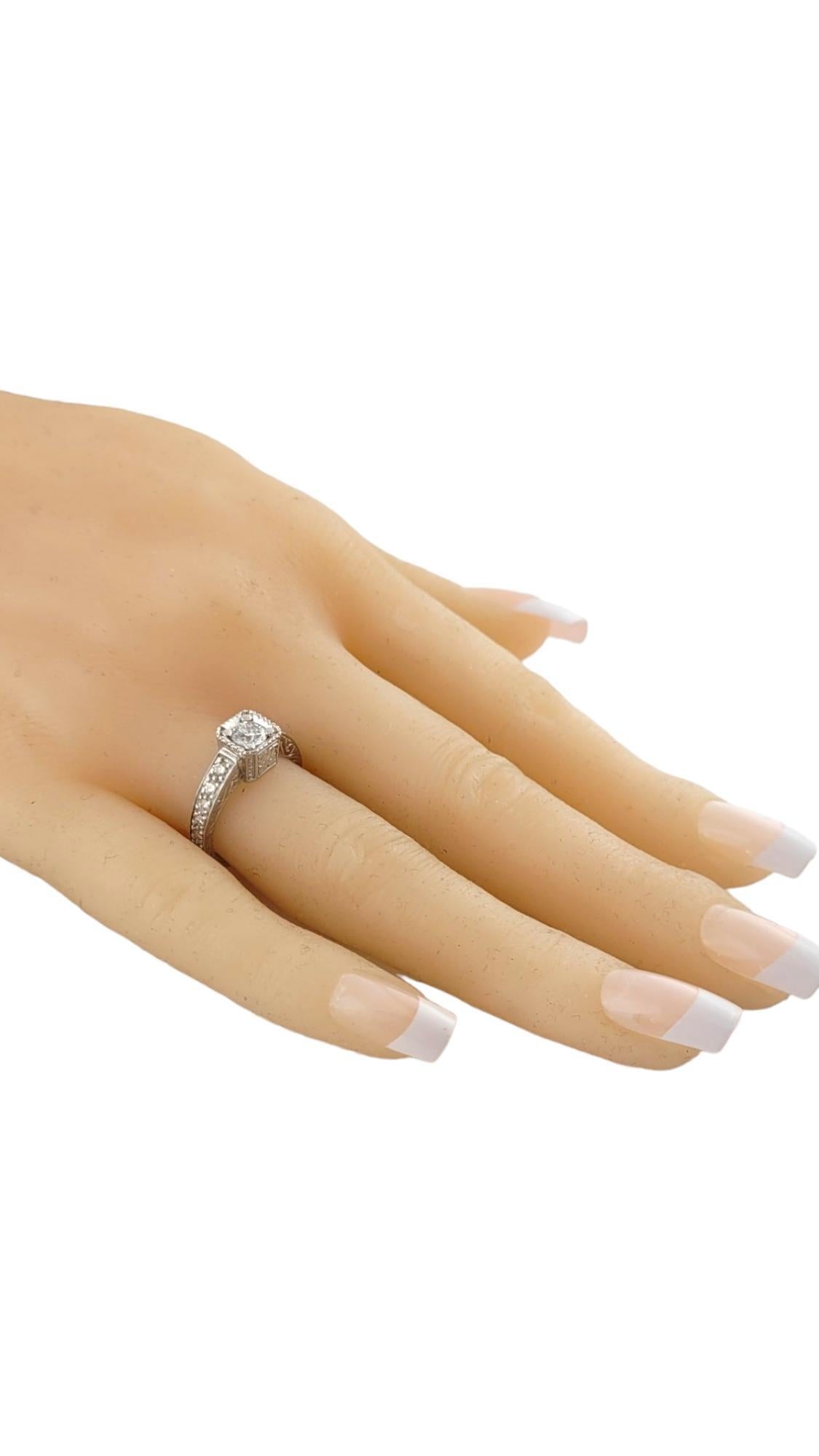 18 Karat White Gold Diamond Engagement Ring Size 5.5 #16960 For Sale 2