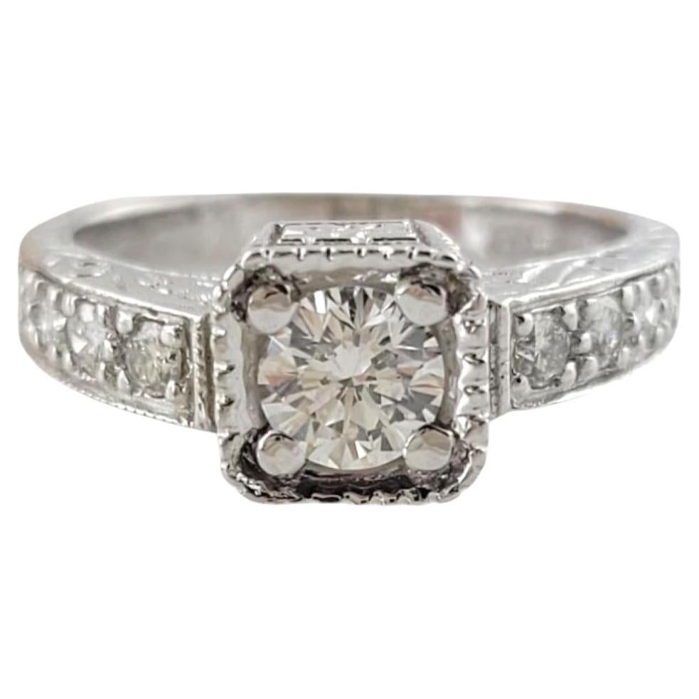 18 Karat White Gold Diamond Engagement Ring Size 5.5 #16960 For Sale