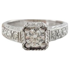 18 Karat White Gold Diamond Engagement Ring Size 5.5 #16960