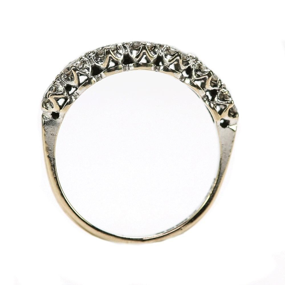 Round Cut 18 Karat White Gold Diamond Est. 1.00 Carat Half Eternity Ring