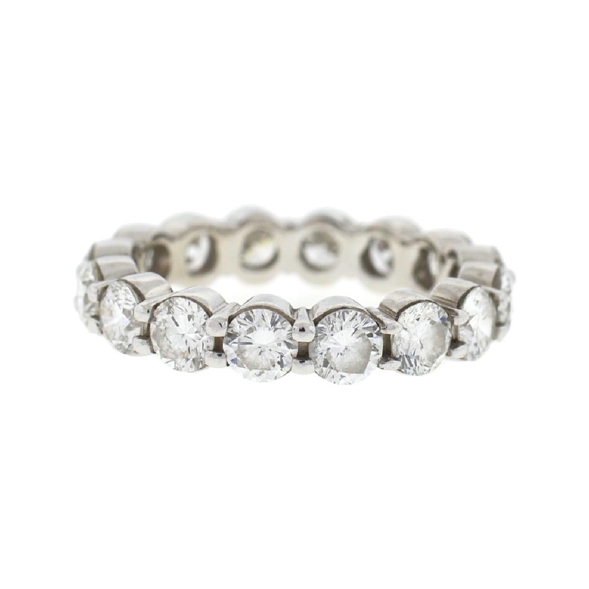 18 Karat White Gold Diamond Eternity Band Ring 3.75 Carat