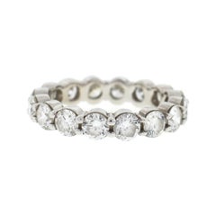 18 Karat White Gold Diamond Eternity Band Ring 3.75 Carat