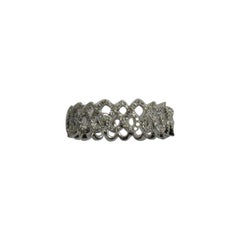 Anello a fascia di eternità con diamante in oro bianco 18 carati