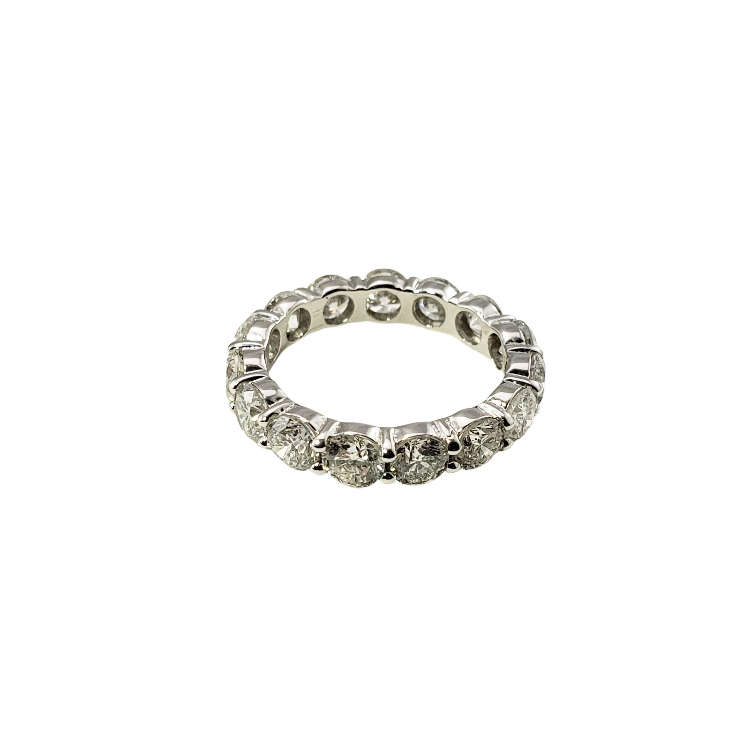 Women's 18 Karat White Gold Diamond Eternity Band Ring Size 6 For Sale