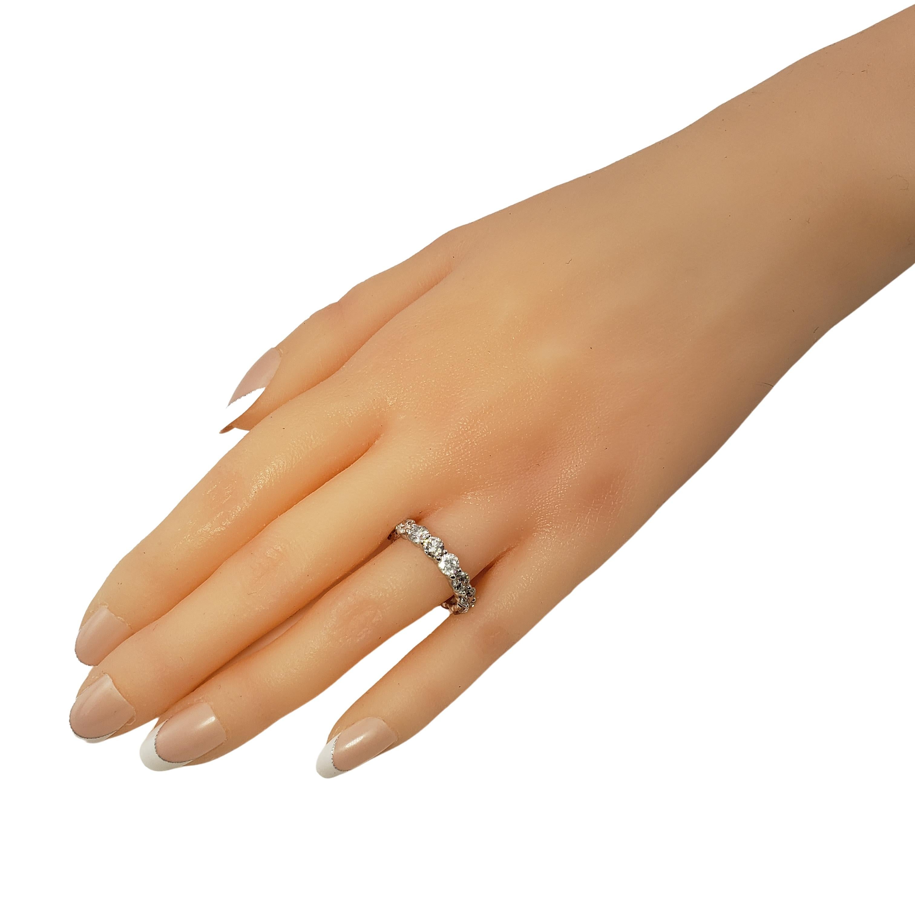 18 Karat White Gold Diamond Eternity Band Ring Size 6 For Sale 2