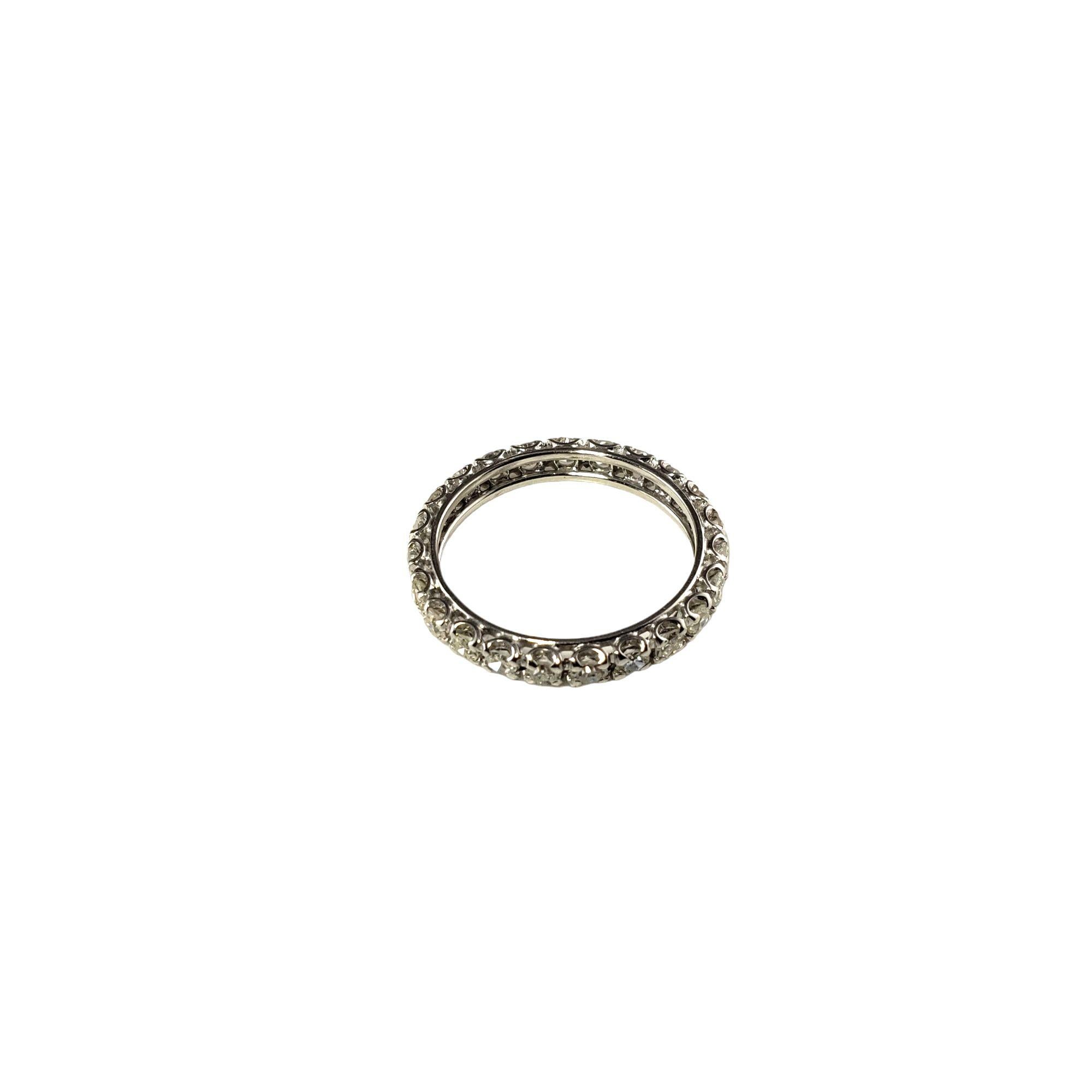 Round Cut 18 Karat White Gold Diamond Eternity Band Ring #14021 For Sale