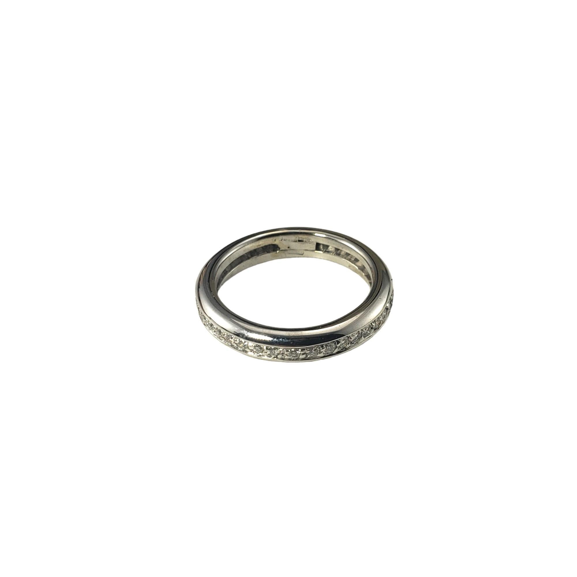 Women's 18 Karat White Gold Diamond Eternity Band Ring Size 6.25 #16838 For Sale