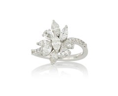 Anello moda con diamante in oro bianco 18 carati