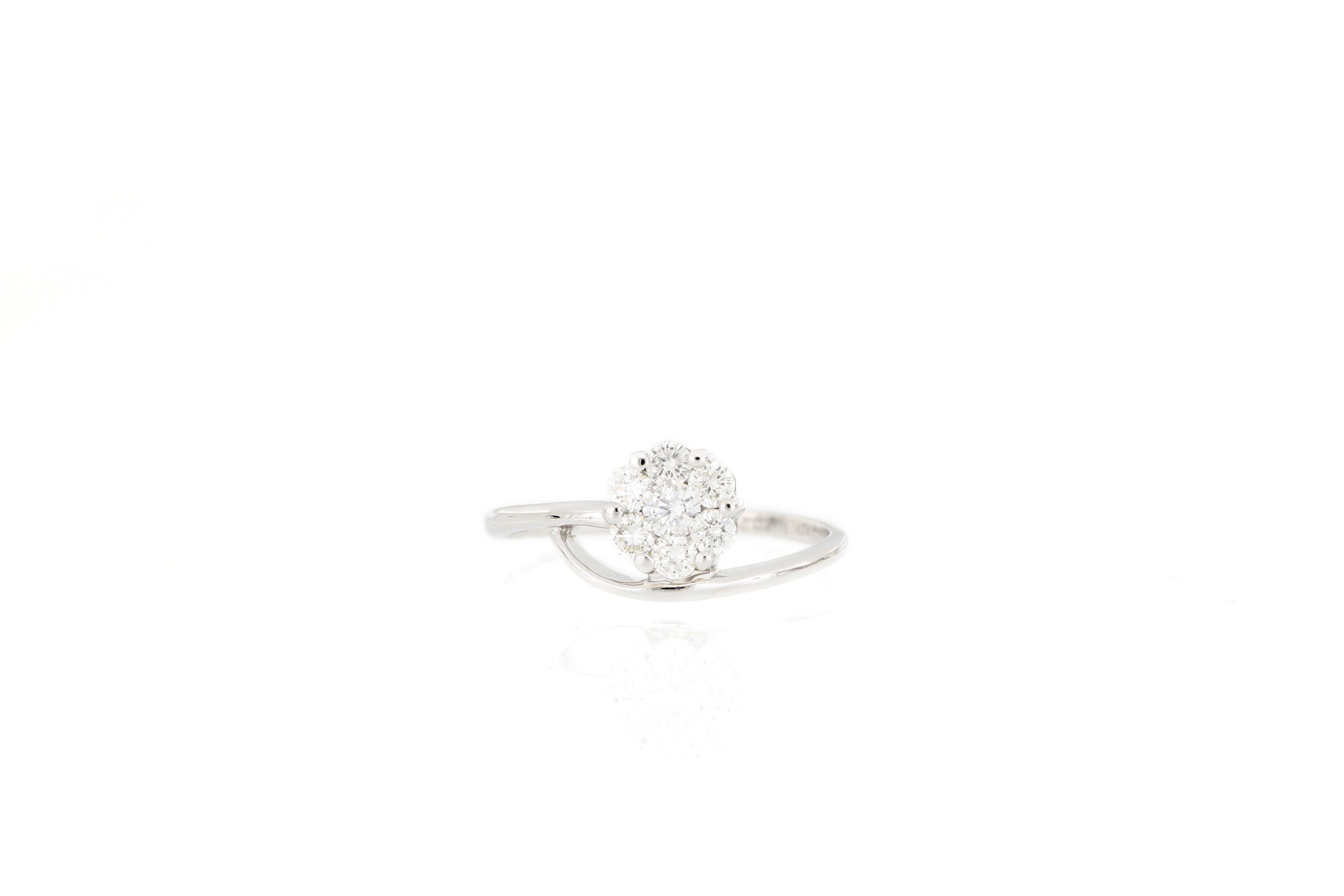 A diamond ring, set with brilliant-cut diamonds weighing 0.42 carats, mounted in 18 karat white gold. A  beautiful ring which can be worn for any occasion.
O’Che 1867 is renowned for its high jewellery collections with fabulous designs. Our designs