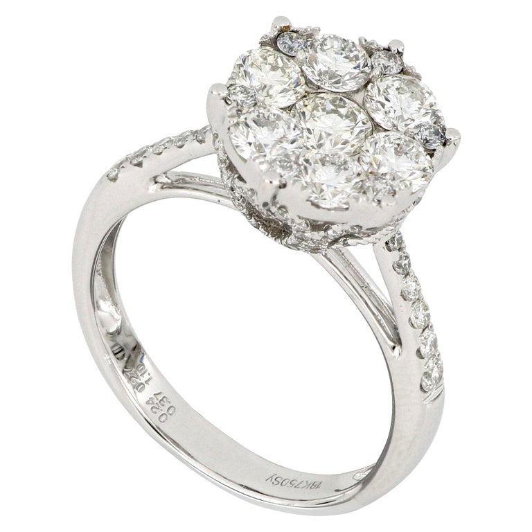 18 Karat White Gold Diamond Fashion Ring For Sale at 1stDibs