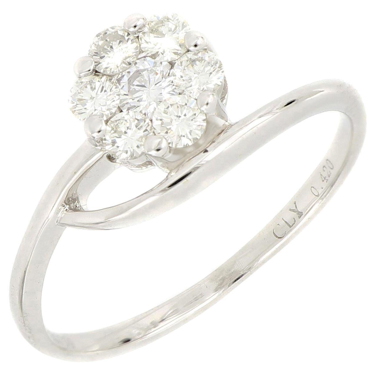 18 Karat White Gold Diamond Ring For Sale