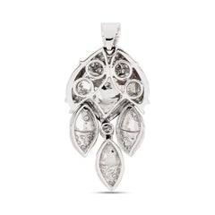 18 Karat White Gold Diamond Fish Pendant