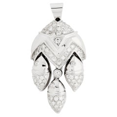 18 Karat White Gold Diamond Fish Pendant