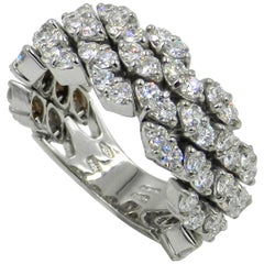 18 Karat White Gold Diamond Flexible Garavelli Ring