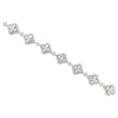 Bracciale tennis floreale in oro bianco 18 carati 6,55 carati 15 grammi