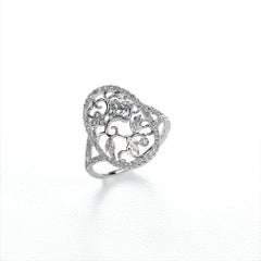 18 Karat Weißgold Diamant-Blumenblatt-Cocktailring, insgesamt 0,62 Karat